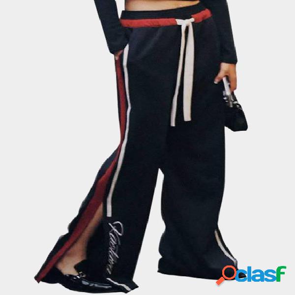 Active Large Leg Side Slit Design Pantalones deportivos de