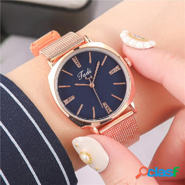 Business Elegant Mujer Reloj Full Alloy Banda Sin número