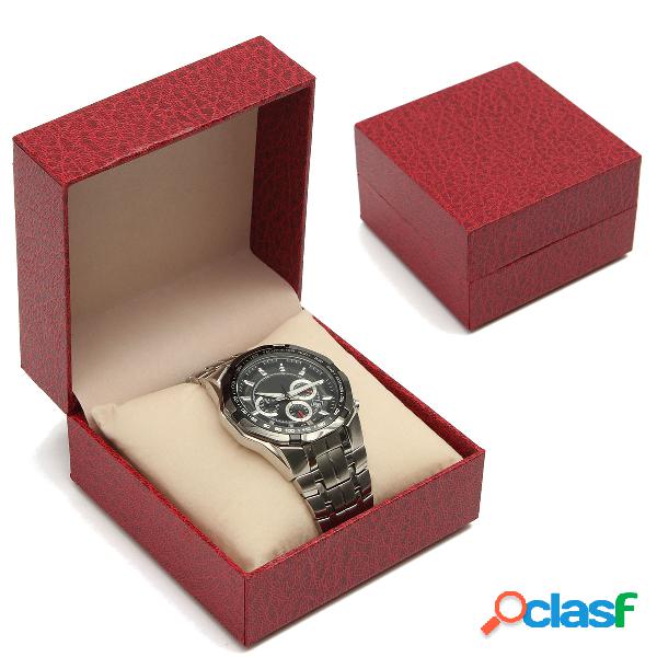 Caja de reloj caja de reloj de color rojo patrón de