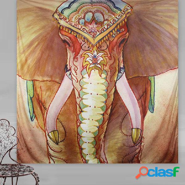Colorido Elefante India Mandala Paredes Colgantes Tapicería