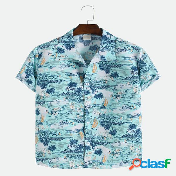 Estilo de vocación para hombres Playa Camisas de manga