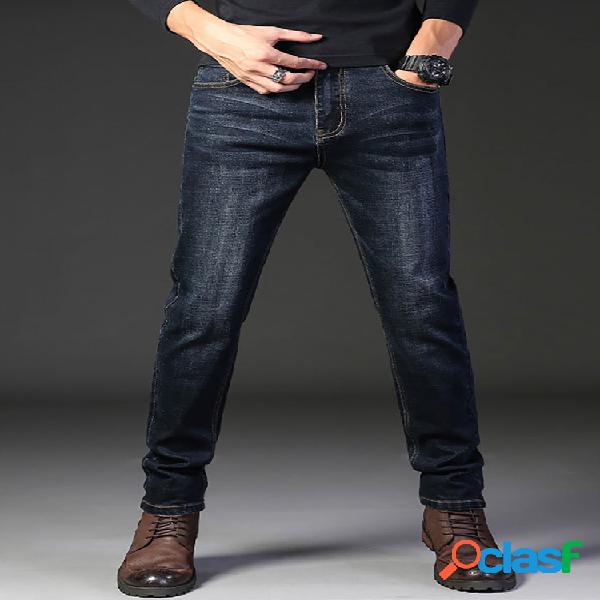 Hombre Classic All-Match Delgado Pantalón de mezclilla