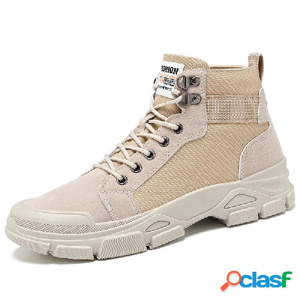 Hombre High Top al aire libre Work Style Lona antideslizante