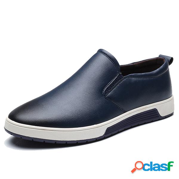 Hombres talla grande vendimia Soft Impermeable Mocasines sin