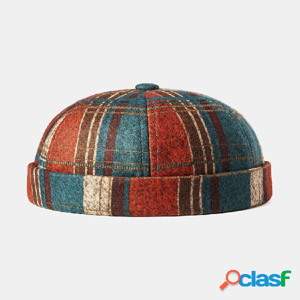 Hombres y Mujer Retro Brimless Cráneo Gorra Multicolor