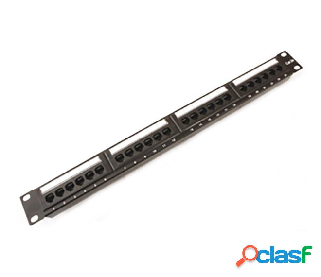 Ideal Panel de Parcheo Cat6 de 24 Puertos, RJ-45, Negro