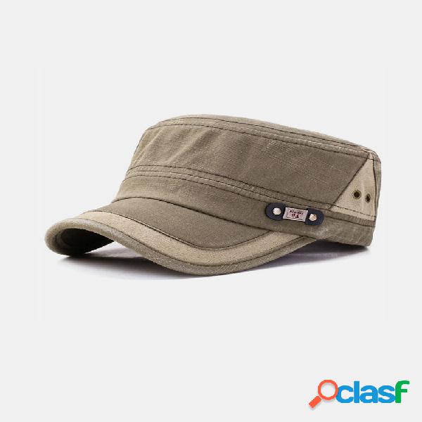Lavado de hombre de moda de color sólido Sombrero Plano