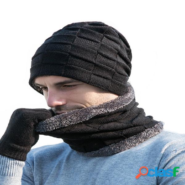 Sombrero Bufanda Guantes Gorro de lana de punto de