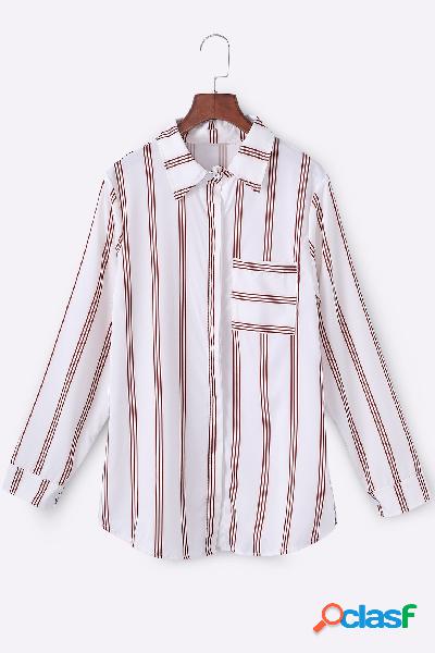 Stripe Pattern One Side Pocket diseño clásico collar