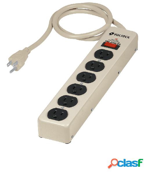 Volteck Barra Multicontactos 47185, 6 Salidas, Blanco
