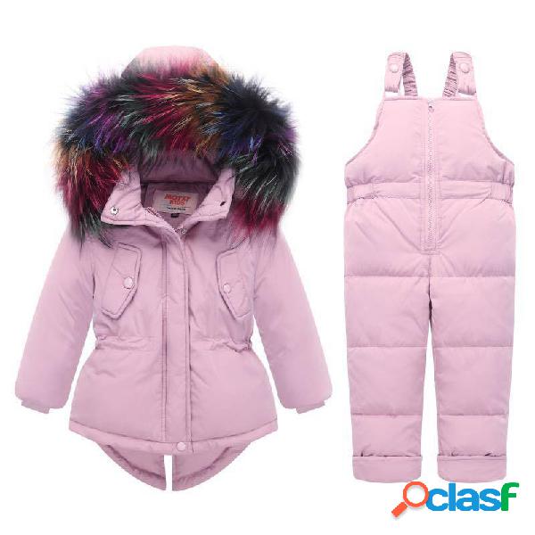 Conjunto de ropa de abrigo gruesa y unisex para bebés, ropa