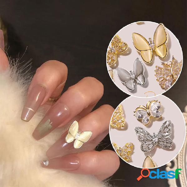 DIY Manicura Mariposa Joyas Tridimensional Súper Flash