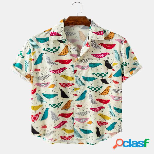 Dibujos animados para hombre Colorful Camisas ligeras