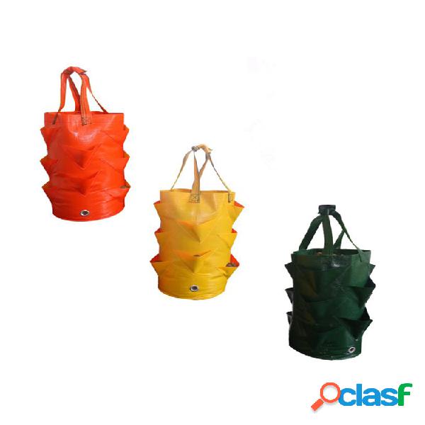 Jardinera de fresas con múltiples bolsillos para cultivo de