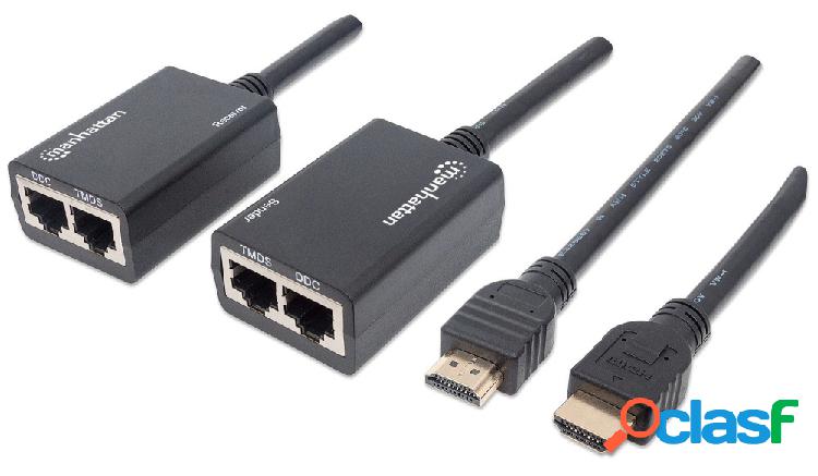 Manhattan Extensor HDMI por Cat5e/Cat6, Distancia Máxima 30