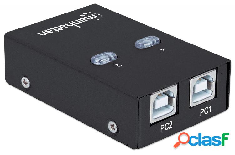 Manhattan Hi-Speed Switch USB 2.0 162005, 2 Puertos