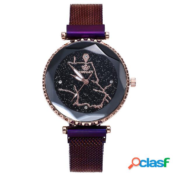 Reloj de cuarzo Starry Sky de moda Reloj de acero inoxidable