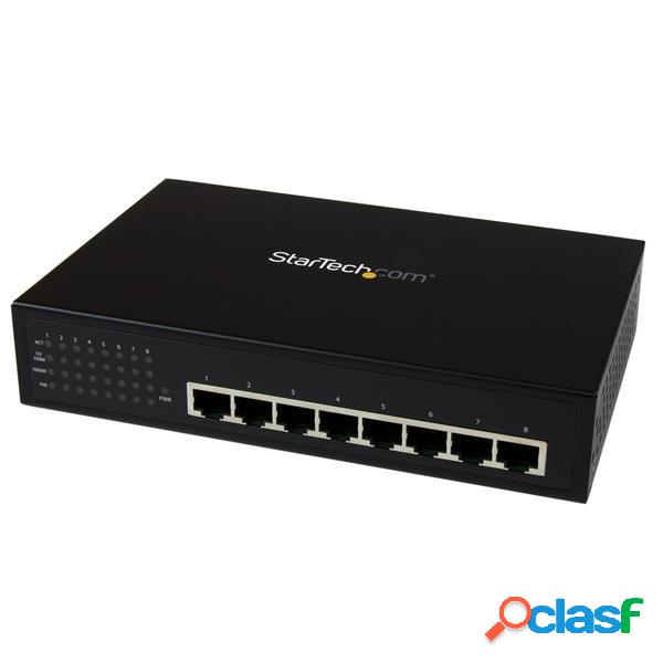 Switch StarTech.com Gigabit Ethernet IES81000POE, 8 Puertos