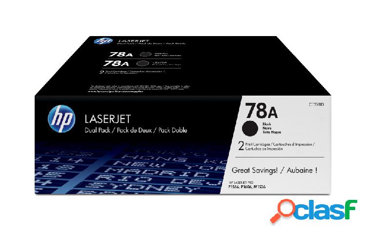 Tóner HP 78A Paquete Doble Negro Original, 2 x 2100