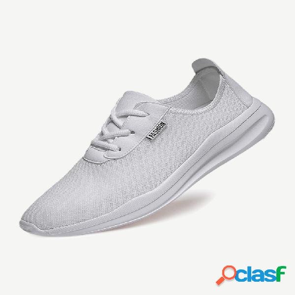 Zapatillas deportivas informales de malla ligera y