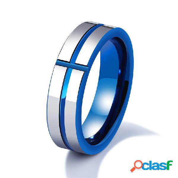 Anillos para hombre de acero de tungsteno de 6 mm Joyería