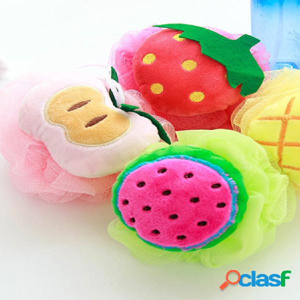 Kawaii Colorful Ducha con forma de fruta Bola de baño Ducha