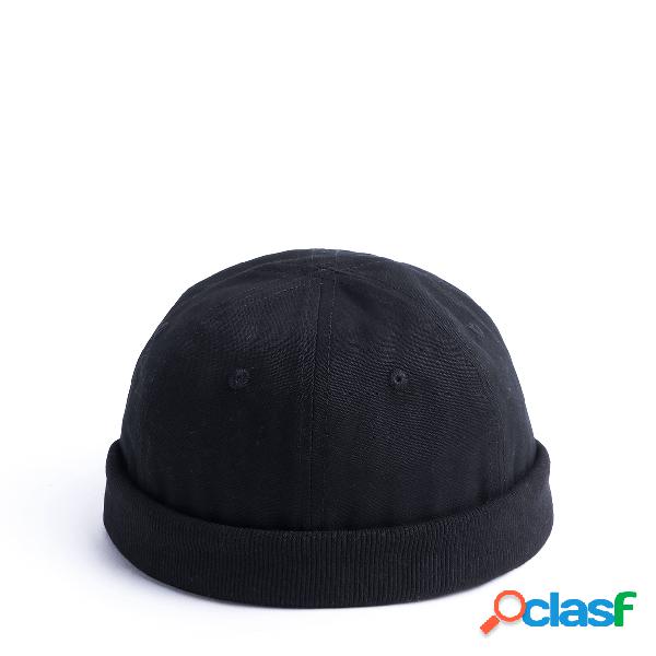 Sombrero ajustable negro retro de Brimless Hat para Big Head