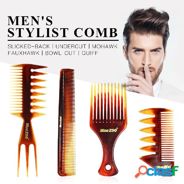 4PCS Cabello Peine Set Amber resistente al calor