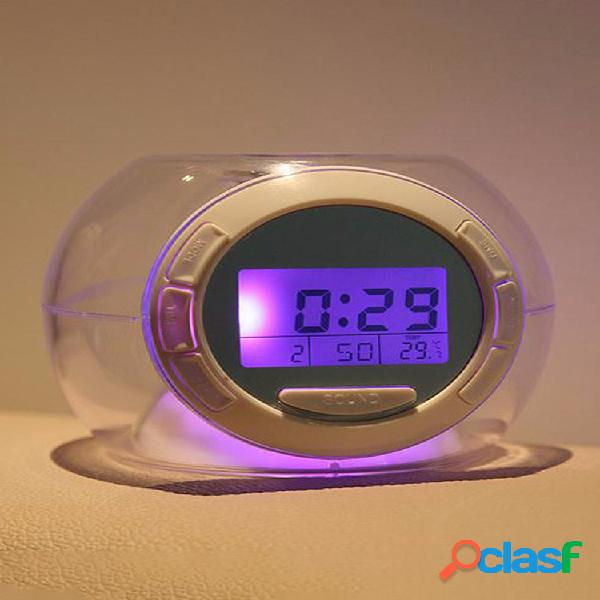 Cambio de color Reloj luz LED Con Nature Sounds Alarma