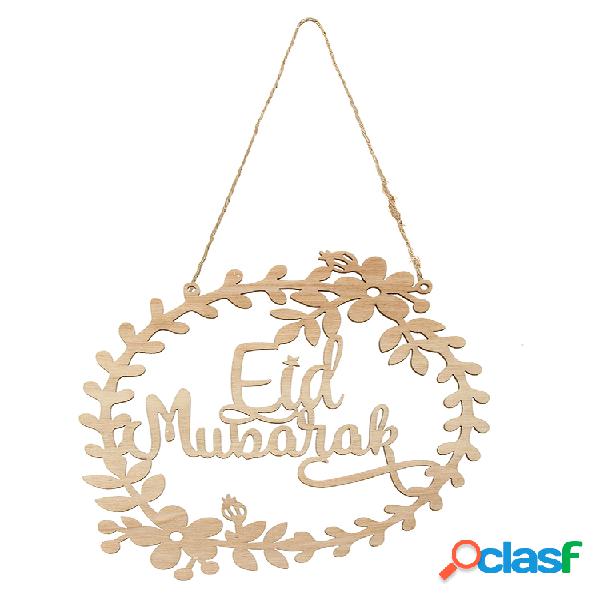Eid Mubarak Adorno de madera Decoración colgante Ramadán