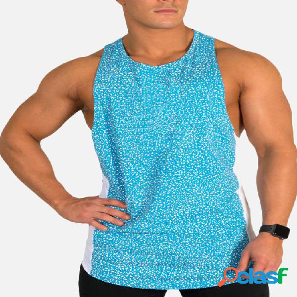Hombre Polka Dot Patchwork Moda sin mangas Casual Sport Tank