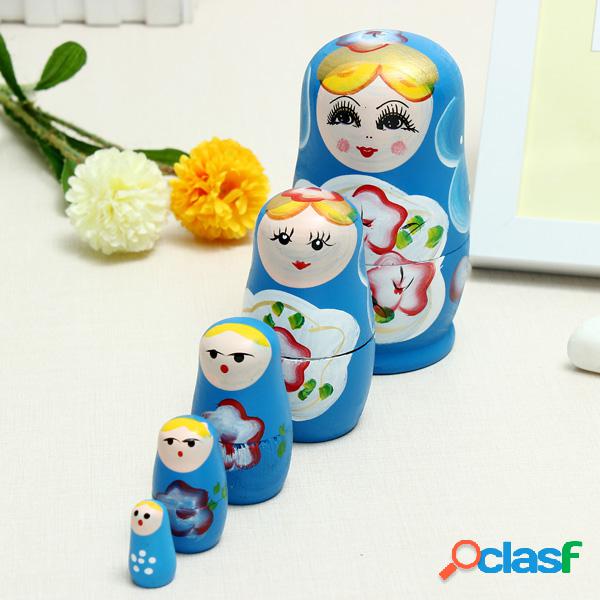 Juego de muñecas de madera Matryoshka de anidación rusa