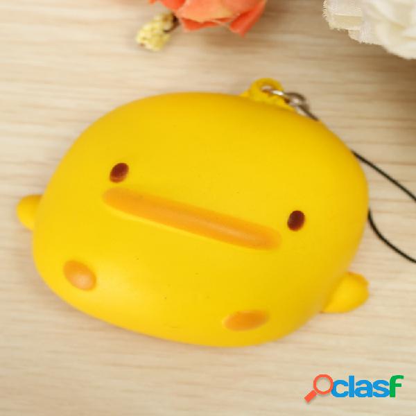 Kawaii Squishy Yellow Duck Soft Lindo teléfono Bolsa Correa