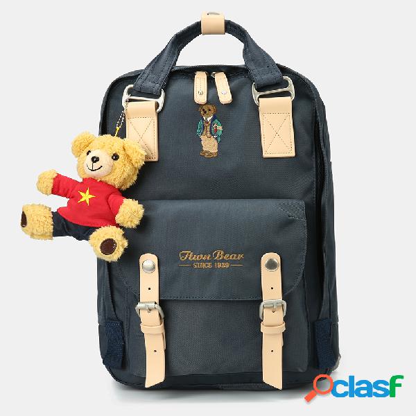 Mujer Hombre Oso Mochila Casual Gran Capacidad Escuela Bolsa