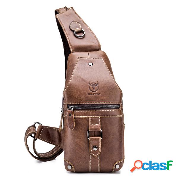 Piel Genuina Cofre Bolsa Sling sólido Bolsa Crossbody