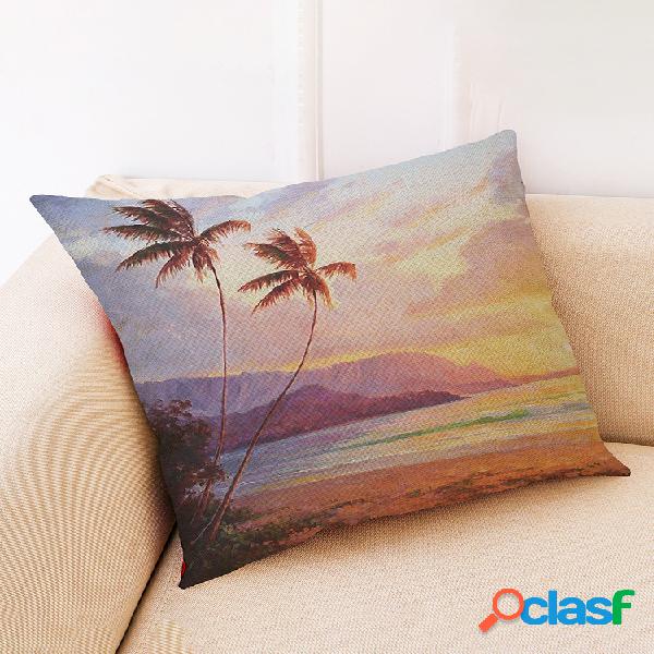 Playa Coco Funda de cojín estilo árbol Soft Almohada de