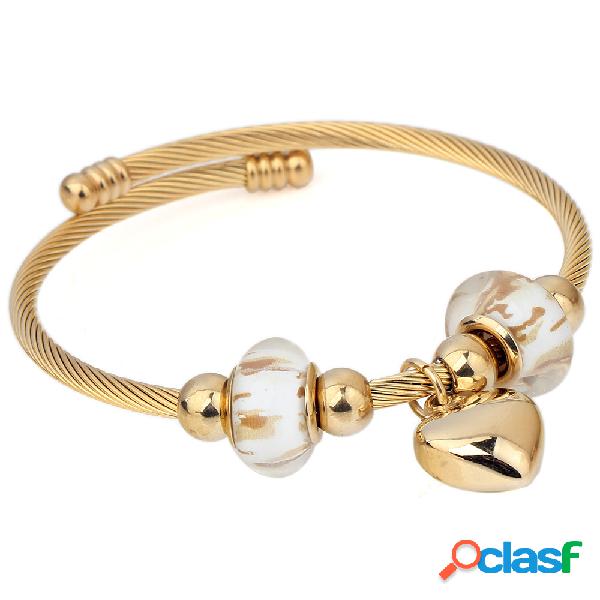 Pulseras ajustables del encanto del corazón del color de