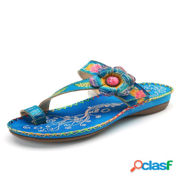 SOCOFY Bohemian Piel Genuina Ajustable Gancho Lazada Cómoda