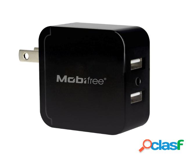 Mobifree Cargador de Pared MB-914192, 5V, 2 Puertos USB,