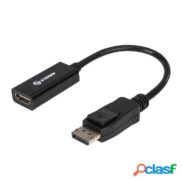 Steren Adaptador DisplayPort Macho - HDMI Hembra, Blanco