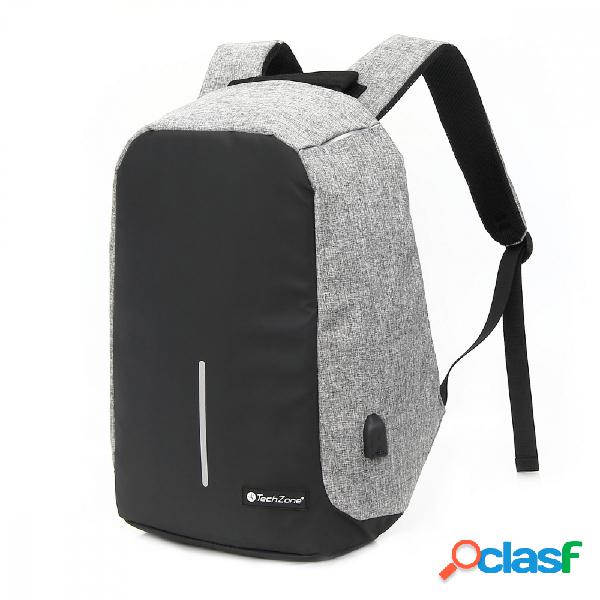 TechZone Mochila de Poliéster TZ18LBP02 para Laptop 15.6'',