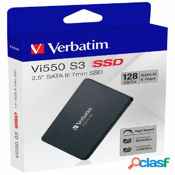 SSD Verbatim Vi550 S3, 128GB, SATA III, 2.5", 7mm