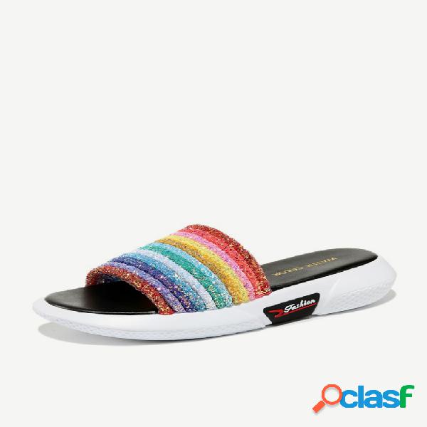 Water Color Season New 3642 Open Toe Flat zapatillas Fuera