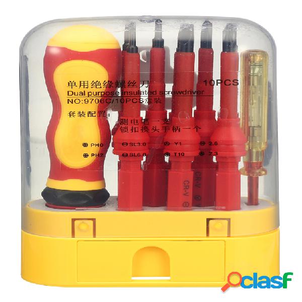 10pcs 500V mano aislada electrónica Destornillador Set Kit