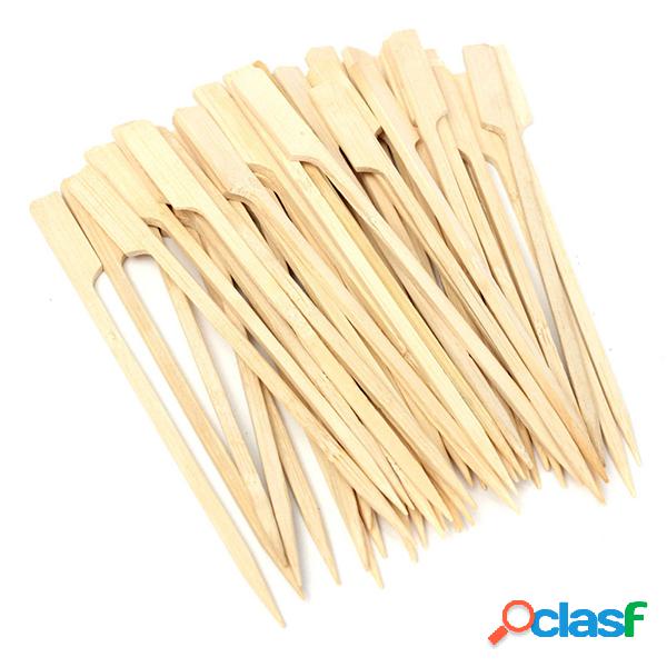 30Pcs 20cm BBQ Brochetas de bambú Palos de parrilla de