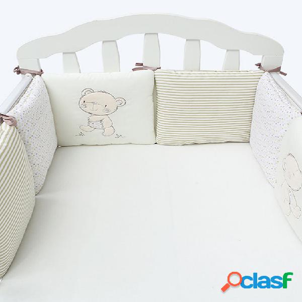 6pcs bebé infantil cuna cuna parachoques protector de