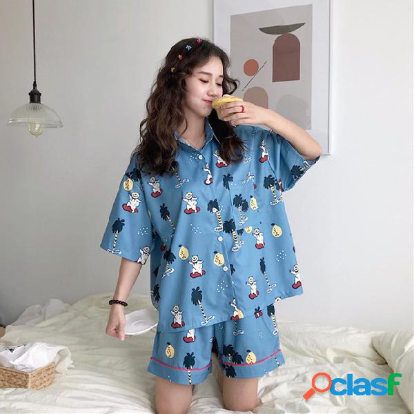 Crescent City ~ Pijamas de manga corta con estampado de
