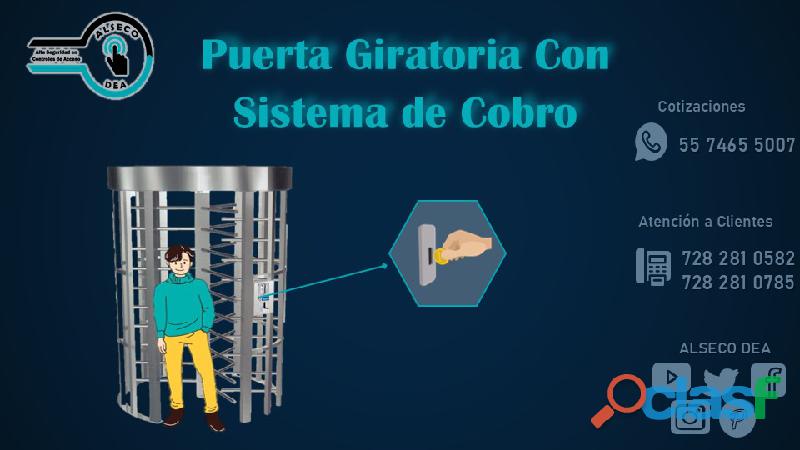 PUERTA GIRATORIA CON SISTEMA DE COBRO