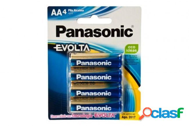 Panasonic Pilas Alcalinas AA, 1.5V, 4 Piezas