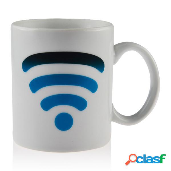 Taza de cerámica de la señal de WiFi Taza que cambia de